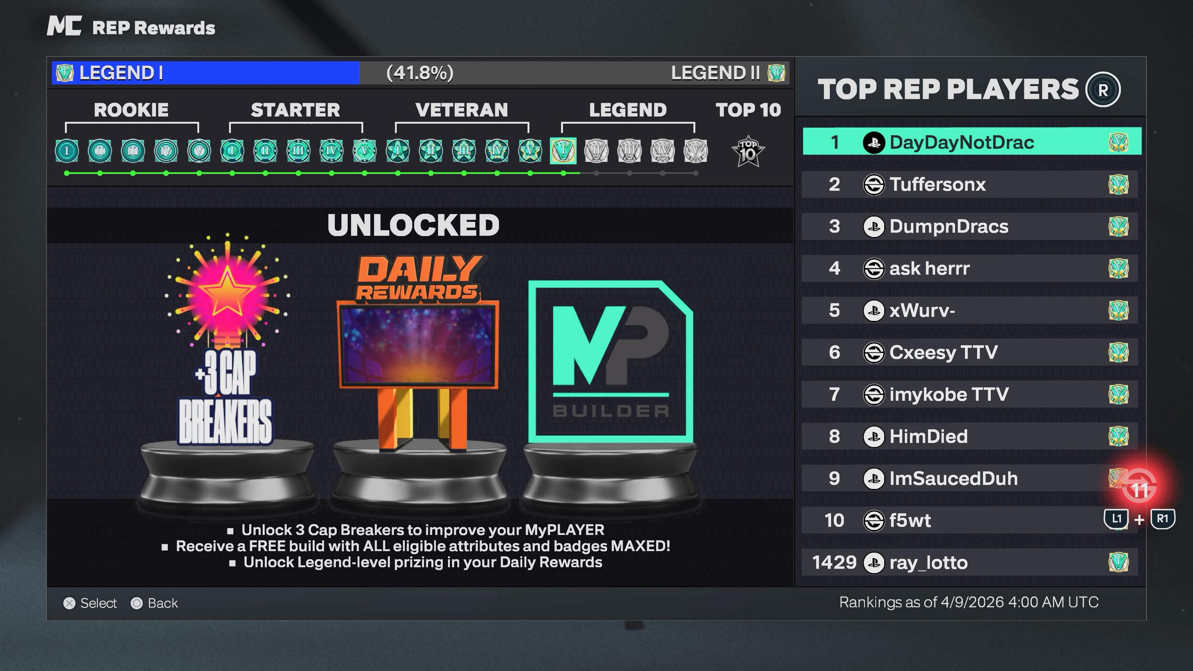 Legend 1 on PS5