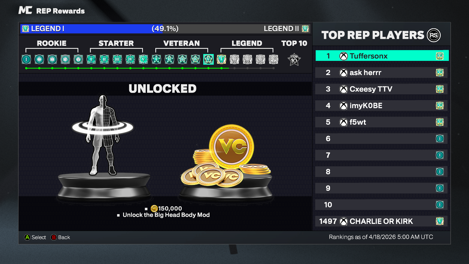 Legend 1 on XBOX