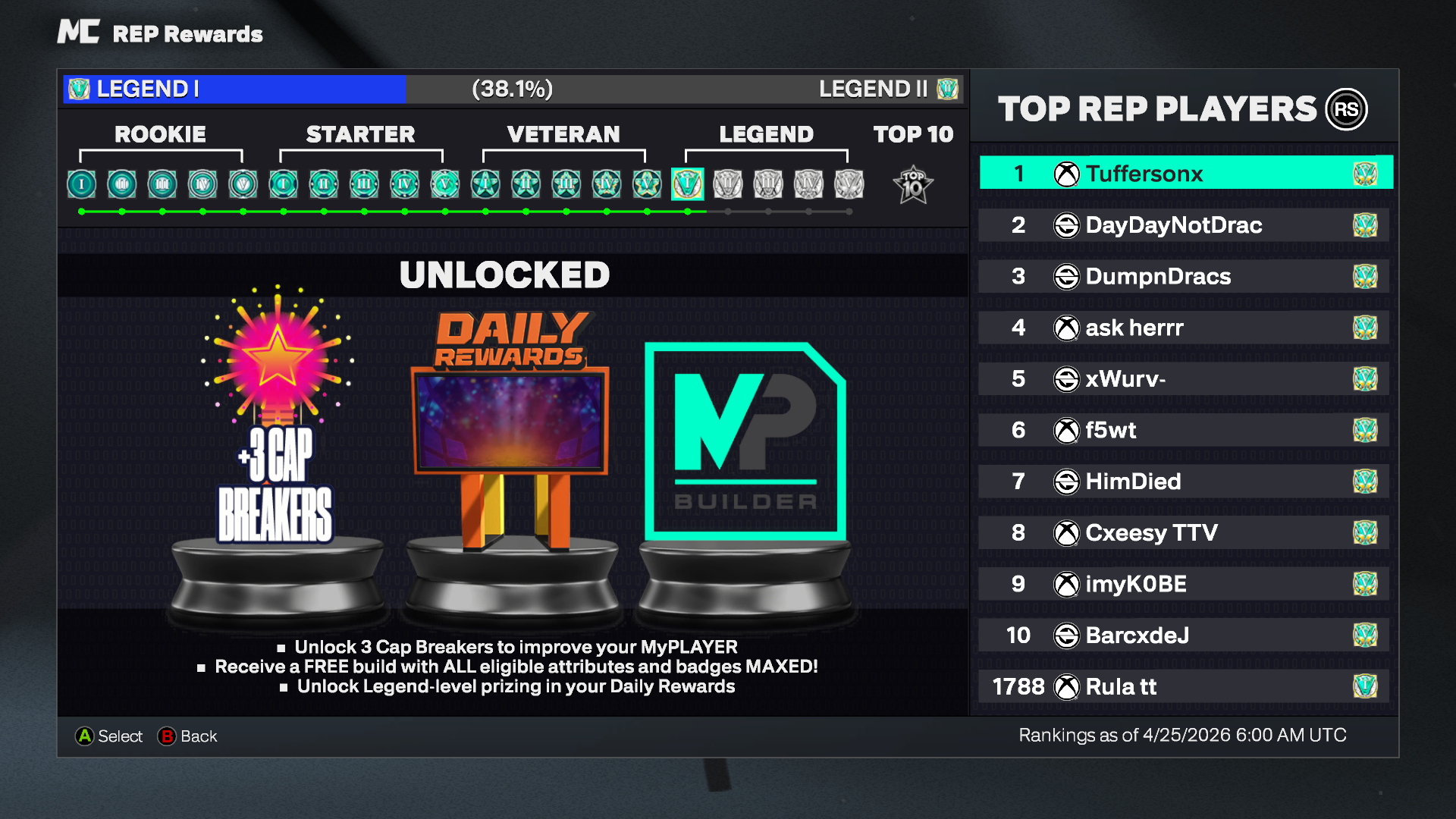 LEGEND 1 (40% TO LEGEND 2) on XBOX SERIES X