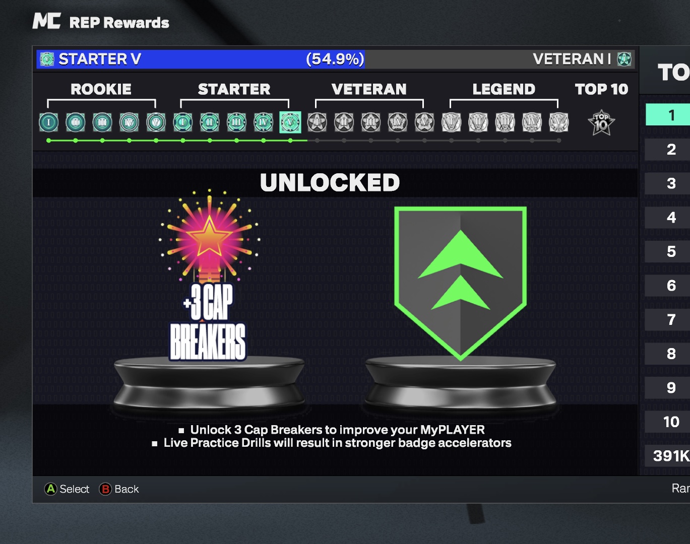 Starter 5 54.9% on Xbox Series S